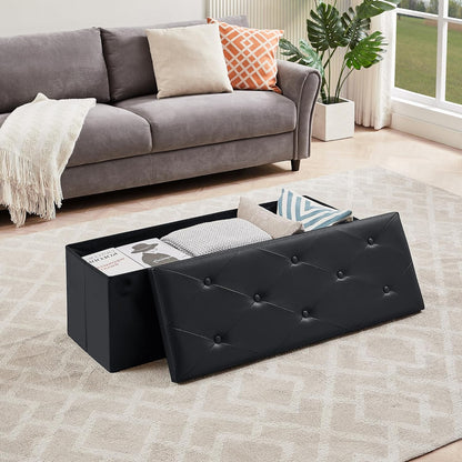 VECELO Storage Ottoman Bench End of Bed 43'' Footstool Footrest Stool Shoestool