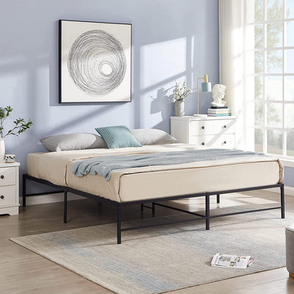 VECELO 14" Black Platform Bed Frame/Mattress Foundation/No Box Spring Needed/Steel Slat Support