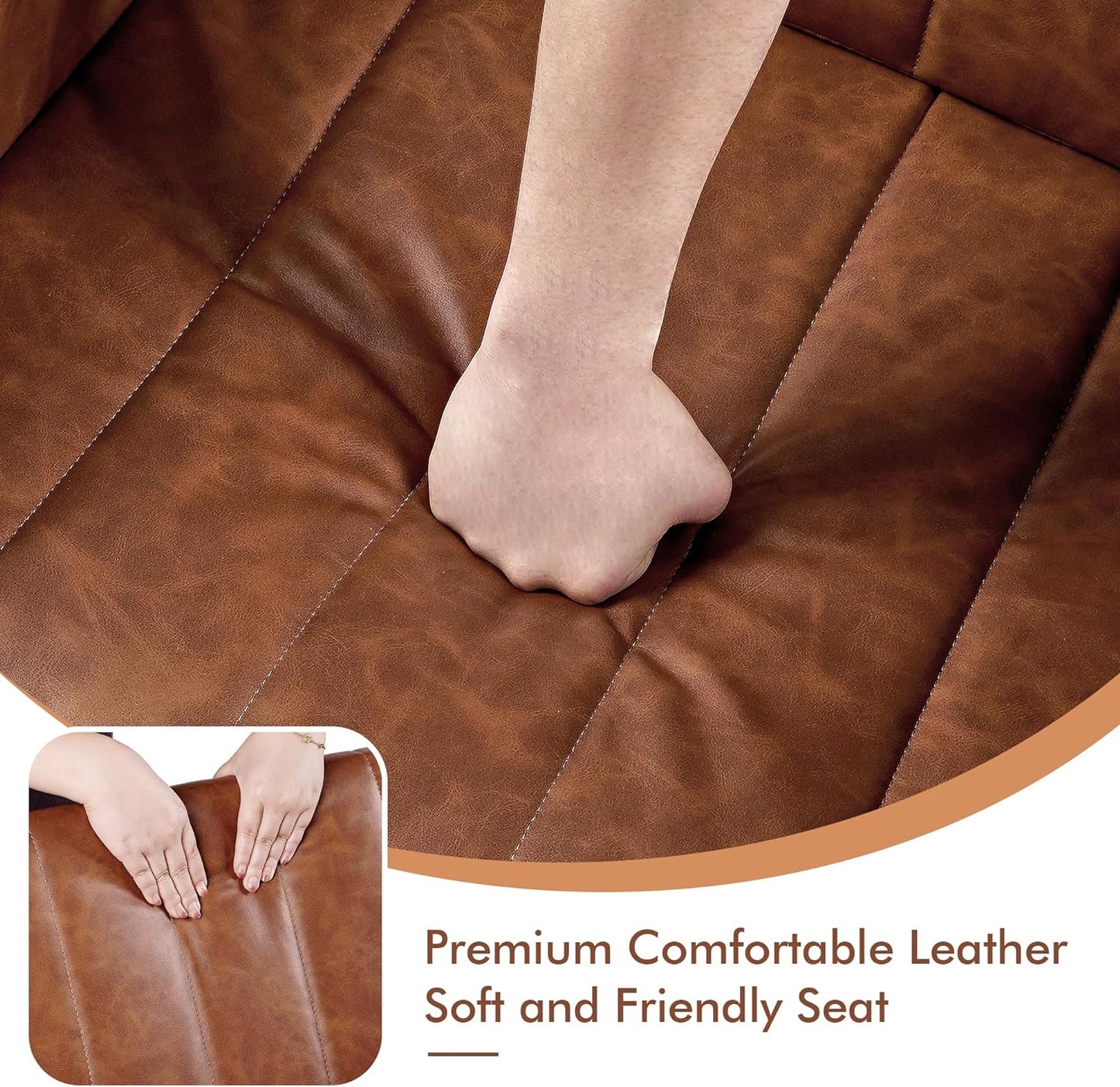 VECELO mecedora tapizada para guardería, sillón reclinable con respaldo alto, sillón cómodo con bolsillo lateral y puerto USB