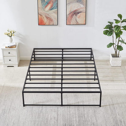 VECELO 14" Black Platform Bed Frame/Mattress Foundation/No Box Spring Needed/Steel Slat Support