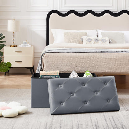 VECELO Storage Ottoman Bench End of Bed 43'' Footstool Footrest Stool Shoestool