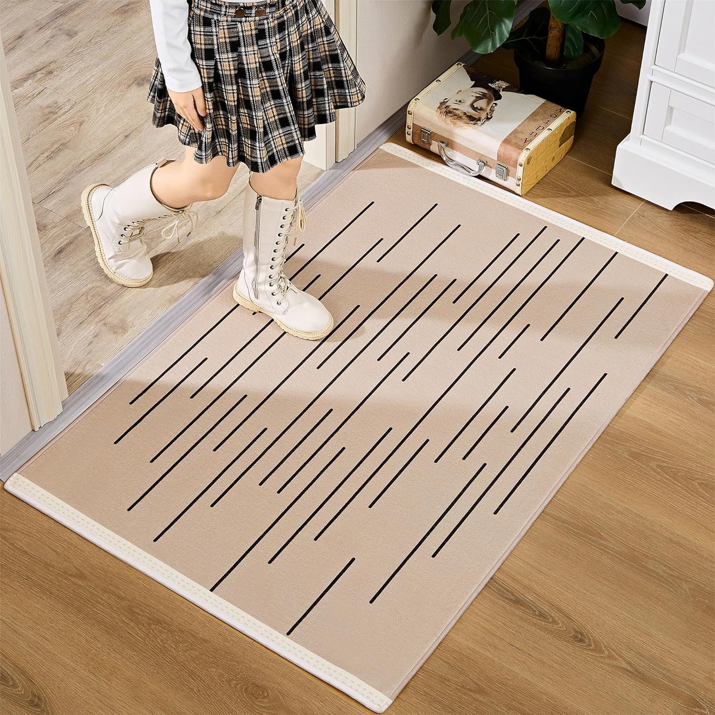 VECELO Front Door Mat Indoor Welcome Mat Outdoor, Absorbent Muddy Kitchen Rugs