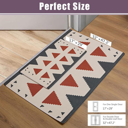 VECELO Front Door Mat Indoor Welcome Mat Outdoor, Absorbent Muddy Kitchen Rugs
