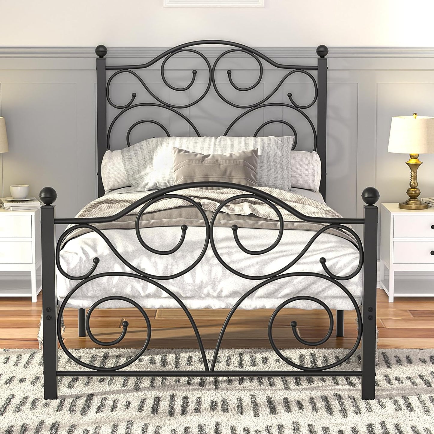 VECELO Classic Metal Bed Frame Mattress Foundation