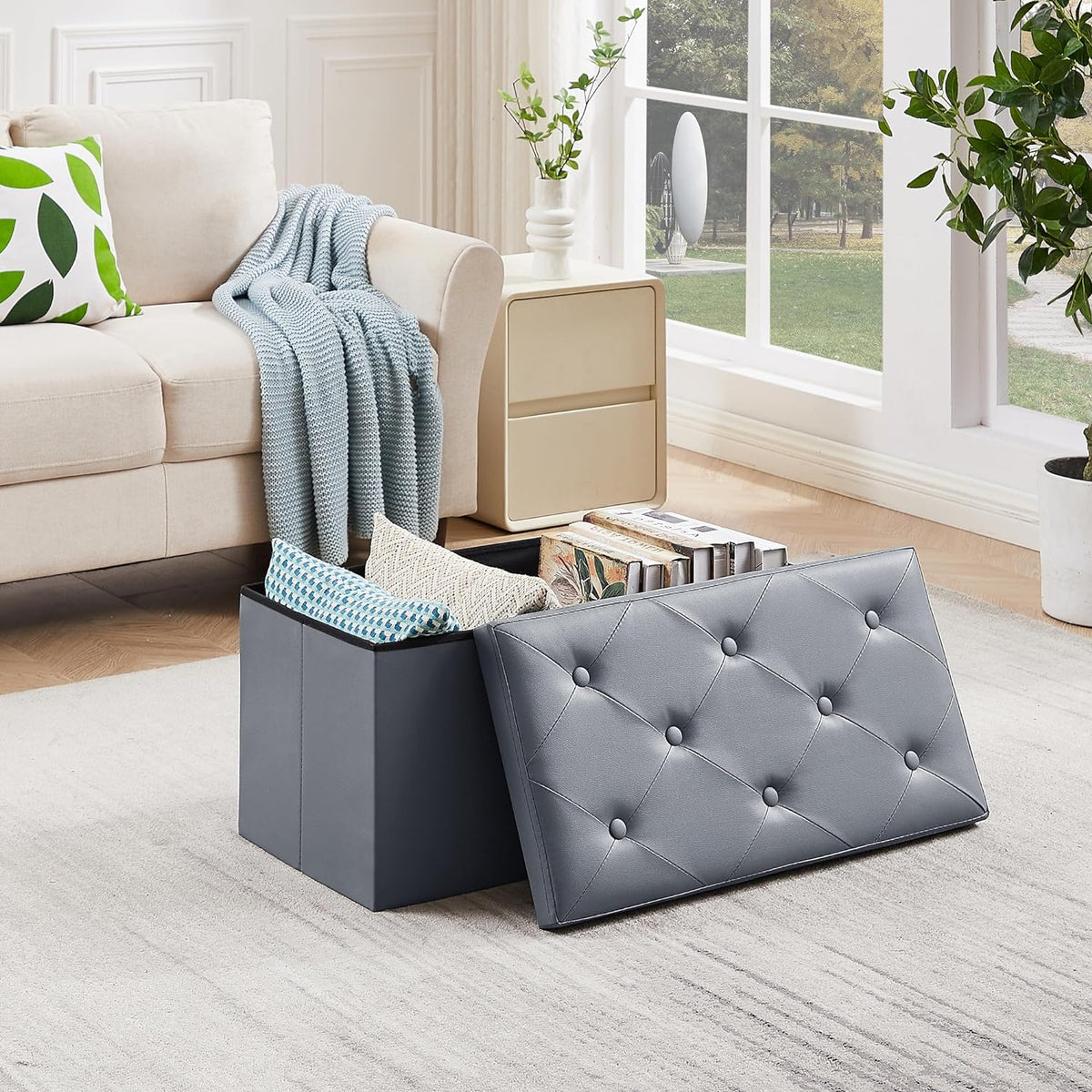 VECELO Storage Ottoman Bench End of Bed 43'' Footstool Footrest Stool Shoestool