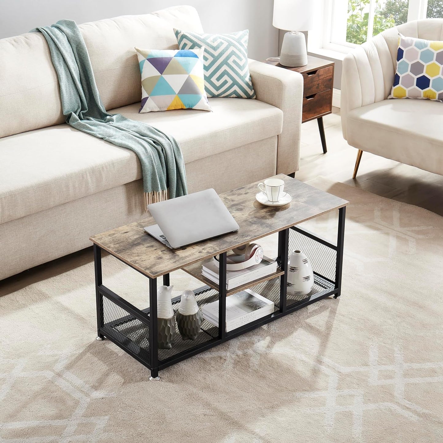 VECELO TV Stand/Entertainment Center/Media Console Table with Storage