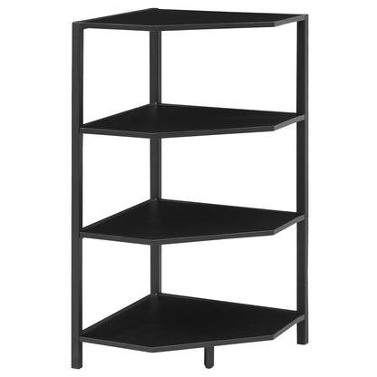 VECELO 79 cm hohes Eckregal/4-stöckiges Standregal mit Metallrahmen