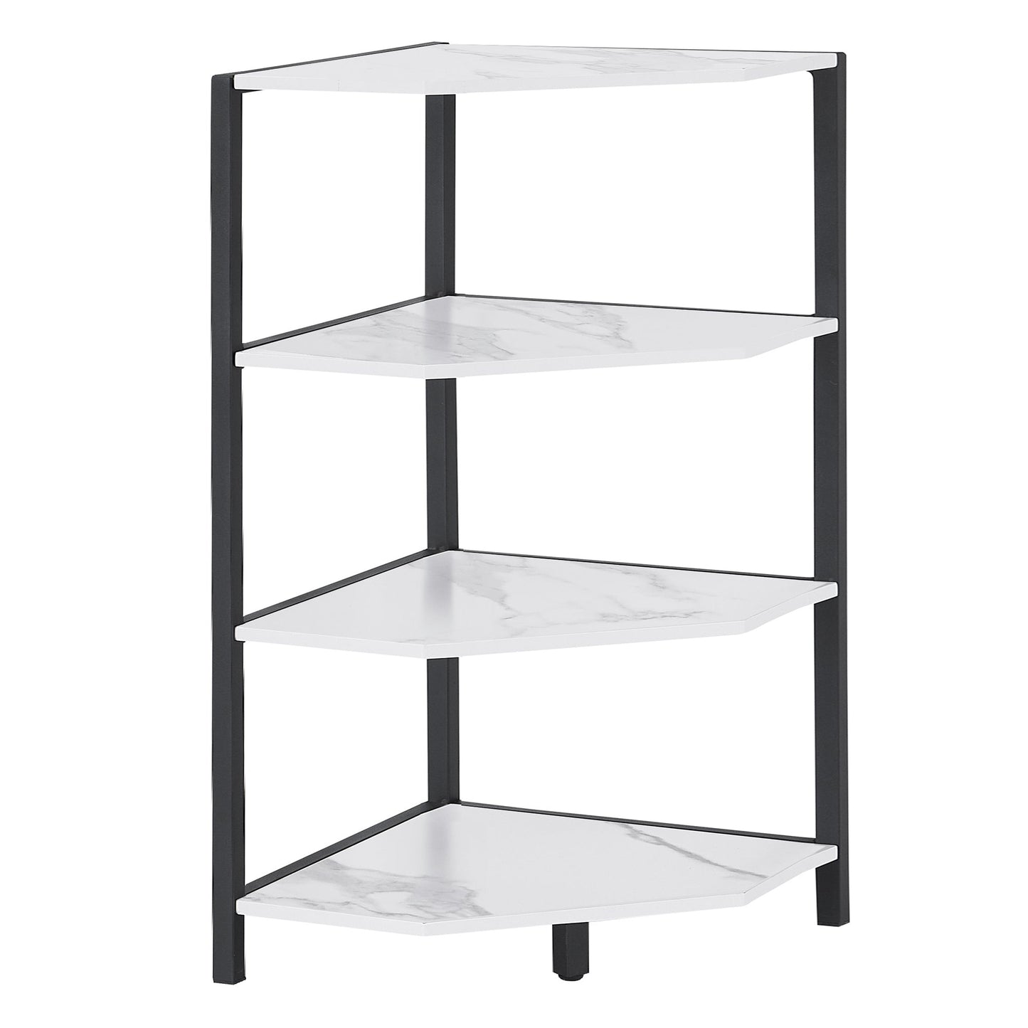 VECELO 79 cm hohes Eckregal/4-stöckiges Standregal mit Metallrahmen