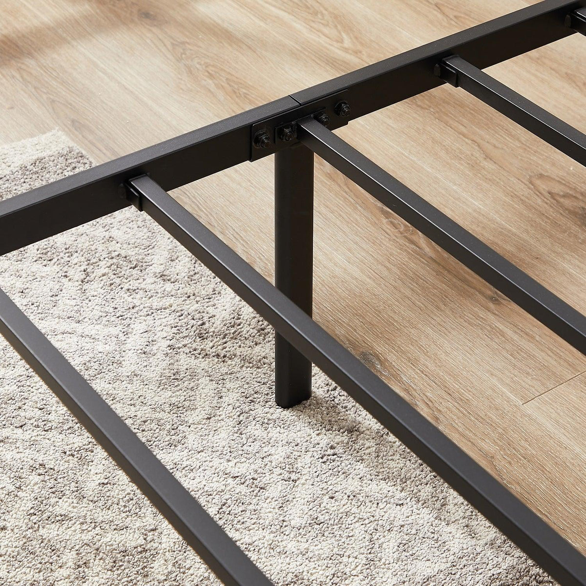 VECELO 14" Black Platform Bed Frame/Mattress Foundation/No Box Spring Needed/Steel Slat Support