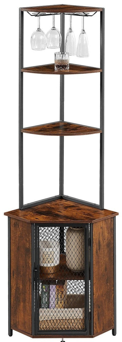 VECELO Corner Cabinet, Tall Storage Shelf Bookshelf Display Shelves Rack